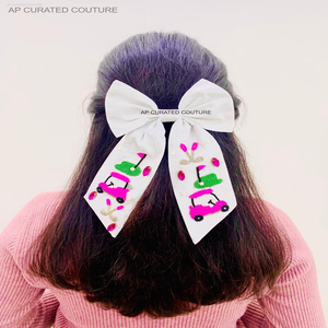2025 Trending Indian Handmade Beaded <b>Bows</b> New Collection Sports Golf Design Hair Clips Beaded <b>Bows</b> Look - Product Image 1