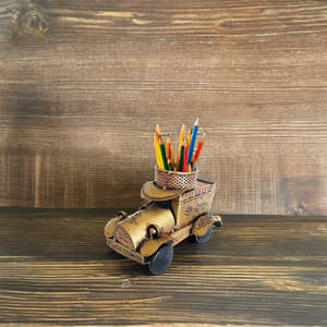 Portalápices Metálico con Forma de Camión Vintage, Organizador de Escritorio para Oficina, Escuela, Mesa de Estudio, Almacenamiento de Papelería y Decoración del Hogar, Regalo - Product Image 2