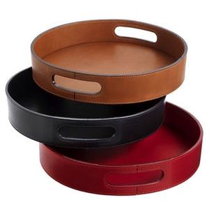 Bandeja de cuero de color personalizable al por mayor, bandeja de cuero decorativa, bandeja de cuero Pu, mesa o elegante organización de tocador de dormitorio - Product Image 5