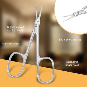 OEM ODM Design Stainless Steel Professional Nail Scissors Plated Handle Eyelash Mini Scissors or <b>Baby</b> Nail Scissors - Product Image 6