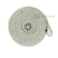 Set de table rond moderne en cordon de coton turquoise, épaisseur 3 mm, conçu pour une utilisation sur table
