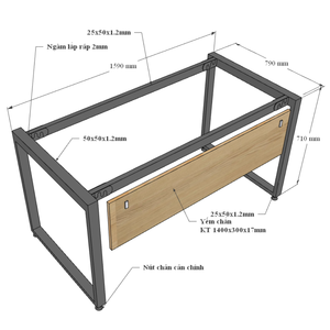 HBRT048 Escritorio Rectangular Moderno Minimalista de Madera Contrachapada 160x80cm para Oficina o Dormitorio, Mesa de Conferencias Versátil - Product Image 6