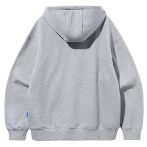 Vente en gros 300gsm sweat à capuche vierge de haute qualité doublé polaire écologique polyester/coton fermeture éclair coupe régulière pour hommes - Product Image 2