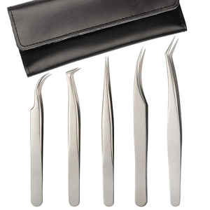 Pince à épiler d'extension de cils incurvée de couleur personnalisée de haute qualité outil de prise en main parfaite de marque privée - Product Image 4