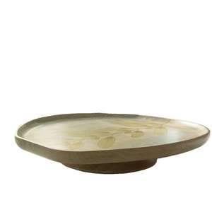 <b>Silicone</b> Eco-friendly Craftsy Home Cake Pedestal Leaf Pattern Printed Desert Display Stand Food Safe Printed Coating Top Surface - Product Image 1