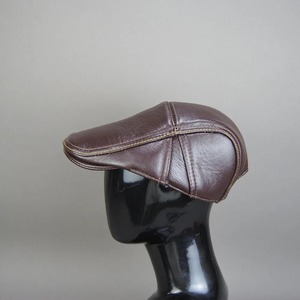 Gorras de Otoño Invierno para hombre, boina de piel de oveja Real, orejeras marrones planas, sombrero cálido para papá con orejeras, protección para los oídos Baseba - Product Image 2