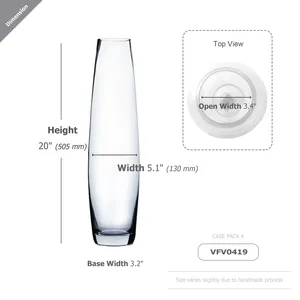 VFV0419 - แจกันแก้วใสทรงกระสุน - 4 x 19 - Product Image 3