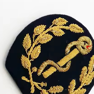 Handmade Embroidered Bullion <b>Wire</b> Badges Blazer Customized Regular Length Unique Style Design <b>Magnet</b> Attachment Fabric Material - Product Image 6