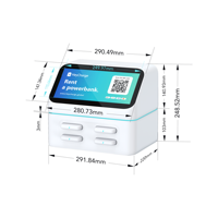Stasiun Power Bank Sewa HeyCharge 4 Slot Kode QR Berbagi Daya Tahan Api ABS Output 60W untuk Smart Watch Mikrofon, Promo Panas 2025