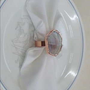 Modern Unique Elegant Personalized Handmade Vintage Fancy Customized Stylish Resin and <b>Metal</b> Napkin <b>Rings</b> - Product Image 1