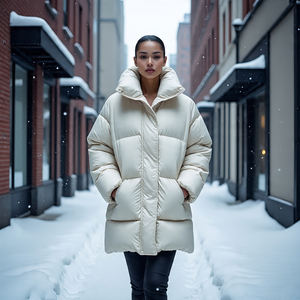 Haute qualité longue bouffante rembourré vestes femmes décontracté Streetwear bouton vers le bas à manches longues matelassé veste bulle pardessus femme - Product Image 4