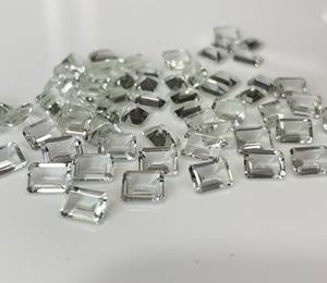 Natural Green Amethyst Octagon Cut 6x8mm Faceted - Loose Green Amethyst Top Quality - Product Image 4