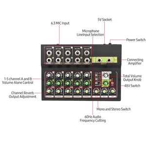 Chuyên Nghiệp 10 Kênh Stereo Mic/Dòng Mixer Giao Diện Điều Khiển Sân Khấu Karaoke DJ Thiết Bị Âm Thanh Video Âm Thanh Máy Trộn - Product Image 4