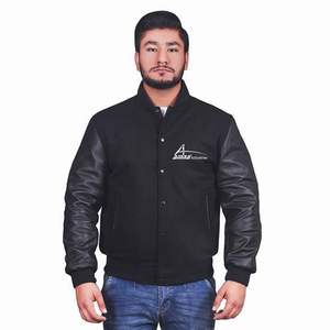 Vestes d'université du fabricant du Pakistan, couleur noire, grande taille, vêtements décontractés, vestes de Baseball d'hiver, Logo OEM, Service - Product Image 1