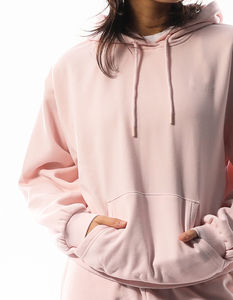 Sudadera con Capucha para Mujer, Color Rosa Lila Pálido, Hombros Caídos, Antiarrugas y Transpirable, con Cierre, Logotipo Personalizado al por Mayor - Product Image 2
