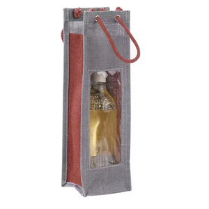 Tenemos bolsas de yute de vino de buena calidad al por mayor con impresión personalizable 100% material de yute a precio razonable - Product Image 6