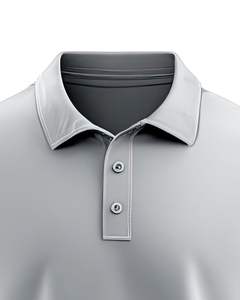 <b>Men</b> light <b>silver</b> polo <b>shirt</b> short sleeve soft cotton breathable fabric plain classic fit ideal for casual sports and office wear - Product Image 5
