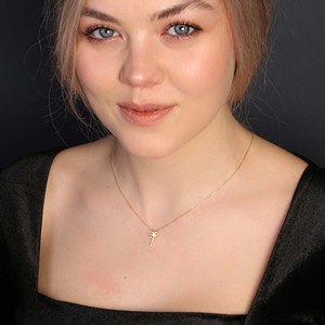 จี้สร้อยคอรูปต้นปาล์ม ดีไซน์มินิมอล สำหรับงานหมั้น งานแต่งงาน งานเลี้ยง ขายส่ง งานแฮนด์เมดจากตุรกี เงินแท้ 925 - Product Image 2