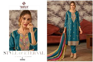 Tela de seda Vichitra Multi piedra y trabajo de diamantes estilo Anarkali último diseño patrón único puntada Ropa Étnica/traje Salwar - Product Image 2