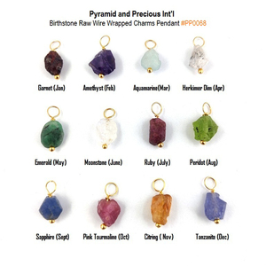 7-10mm Natural Gemstone Pendant 925 <b>Sterling</b> <b>Silver</b> Rhodium Plated <b>Wire</b> Wrapped Birthstone Necklace Raw Making Charm - Product Image 2