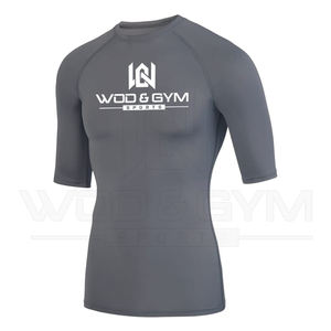 OEM ODM Custom Made 100% Polyester Sport Compression Demi-manches T-shirts de gym respirants pour hommes Vêtements de course d'été - Product Image 3