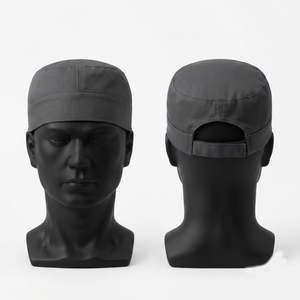 Casquette de chef blanche en sergé polycoton 200 GSM, couronne plissée, dos élastique, logo brodé personnalisé, OEM - Product Image 5