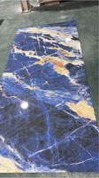 Panneau mural en PVC Morlenx Blue Marble UV, motif pierre luxueux, panneau décoratif pour la décoration intérieure