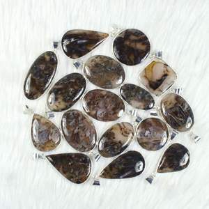Pendentif en agate de bâton turc naturel de haute qualité cabochon de pierres précieuses de Bohème réglage de lunette de bijoux approvisionnement en gros au détail - Product Image 4