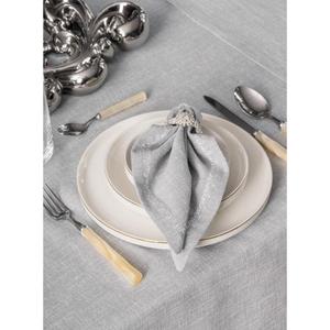 Juego de manteles de lino gris Pera de algodón de 8 piezas - Product Image 4