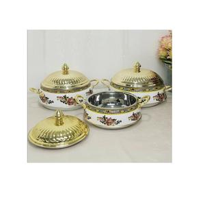 Casserole Vaisselle en gros Hot Pot en acier inoxydable avec travail de peinture à la main Pot de serveur de nourriture à bas prix - Product Image 2