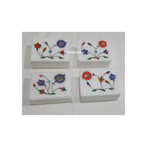 Best Quality Handmade Amazing Looking White Marble Inlay Floral Design <b>Jewelry</b> Packaging <b>Boxes</b> for <b>Gifting</b> Purpose in Low Prices - Product Image 1