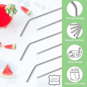 Pajitas reutilizables de silicona y acero inoxidable 304 con logotipo personalizado al por mayor, accesorios de barra sostenibles con cubiertas empaquetadas en caja - Product Image 3