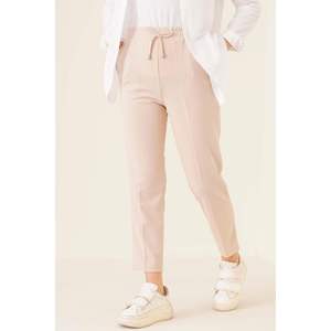 Pantalon en pierre de jambe maigre de taille élastique pour femmes Pantalon palazzo classique respirant String Detail Froissé Technics Pantalon crayon - Product Image 3
