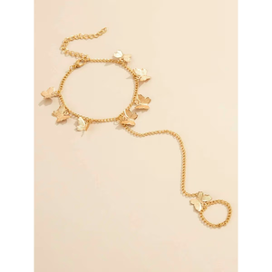 Cute Gold-Plated Butterfly Bracelet Made of Alloy Jewelry - Product Image 3