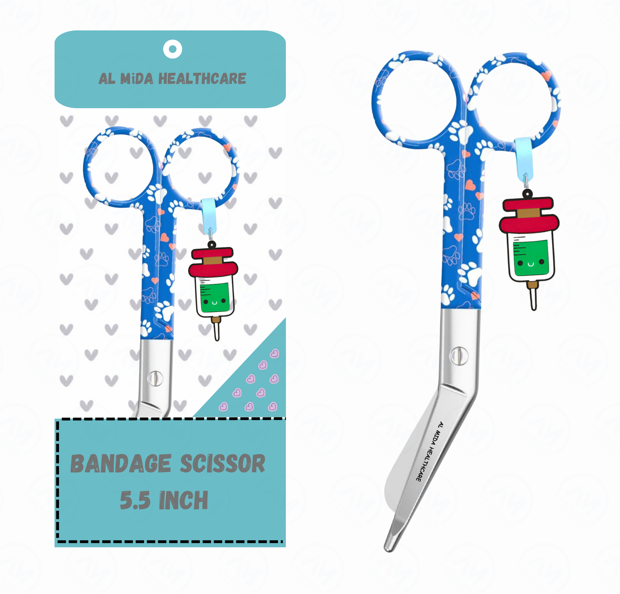 Blue and white paws pattern