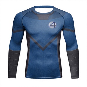 Chemise de compression à manches longues pour homme à col haut et séchage rapide, fabrication en usine, rashguard - Product Image 1