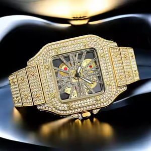 Montres de luxe VVS Moissanite diamant glacé faites à la main de haute qualité Buss Down mouvement automatique montres en acier inoxydable pour hommes femmes - Product Image 4