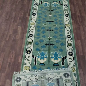 Low Price Large <b>Runner</b> Vintage Folk Pattern Carpet Handwoven Knotted Green Wool <b>Runner</b> Rug Long <b>Hallway</b> Style Boho Area Rugs - Product Image 1