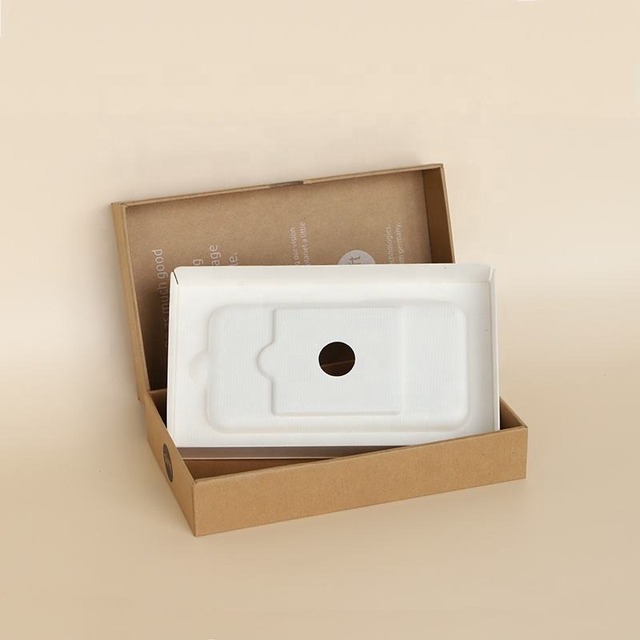 Eco-Friendly Biodegradable Molded Pulp Packaging Paper Edge Protector Trays for Mobile Phones and Consumer Electronics