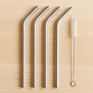 Juego de Pajitas Reutilizables de Acero Inoxidable con Cepillo de Limpieza, Duraderas, Resistentes a la Oxidación, Ecológicas, para Bar, Hogar y Viajes - Product Image 1