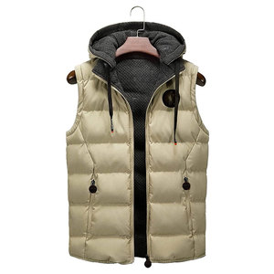Chaleco con capucha acolchada de invierno a la moda de alta calidad, chaqueta media sin mangas para hombre, chaqueta acolchada para hombre - Product Image 3