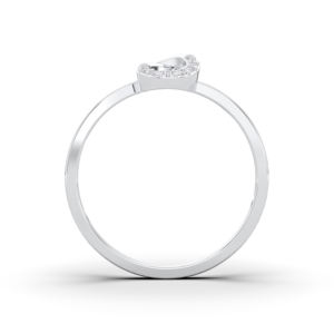0.04 Carat E-F/VVS-VS Moissanite Diamant Coupe Ronde Prong Set Bague Fantaisie/Moderne Fabriquée en Platine Pour Elle - Product Image 2