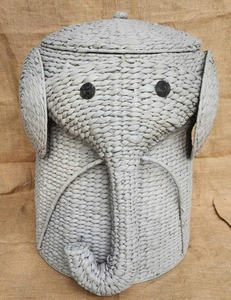 Cesta de almacenamiento de ratán de bambú 2025 más vendida con forro VA001 Diseño de elefante - Product Image 2