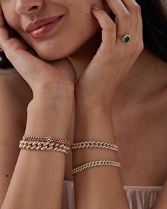Halo Station Cuban Link Diamond Bracelet 0.73 Ct Natural Diamond G-H Color VS-SI Clarity 14K <b>Solid</b> <b>Gold</b> Premium Quality Piece - Product Image 1