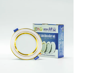 LED Aluminum 90mm Cut-Out <b>Downlight</b> Modern Minimalist with Golden Border Great Value for Home Office TLC Certified Made Vietnam - Product Image 3