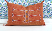 Housses de coussin Pure Sabra Oreiller Coussins décoratifs Marocain Cactus Soie Brûlé Orange 10 Fait Main Vintage OEM Disponible