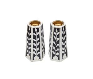 Brûleur d'encens en bois et métal moderne avec incrustation florale en os de luxe fait à la main, support de bougie en résine, porte-encens Bakhoor par F S interATIONAL - Product Image 5