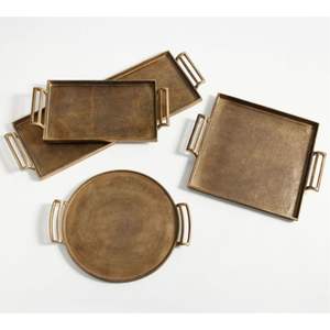 Plateau de vanité rectangulaire moderne en métal doré, grand plateau de table basse doré avec poignées latérales, style nordique, plateau organisateur décoratif - Product Image 4