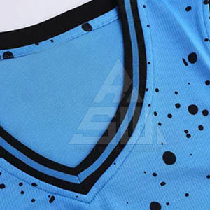 ชุดบาสเก็ตบอลออกแบบเองคุณภาพดีเยี่ยม ระบายอากาศได้ดี ขายส่ง 100% โพลีเอสเตอร์ บริการ OEM - Product Image 4