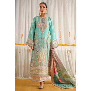 Robe élégante en satin Faraal à col mandarin et manches longues, écologique, pour le printemps et l'été - Product Image 1